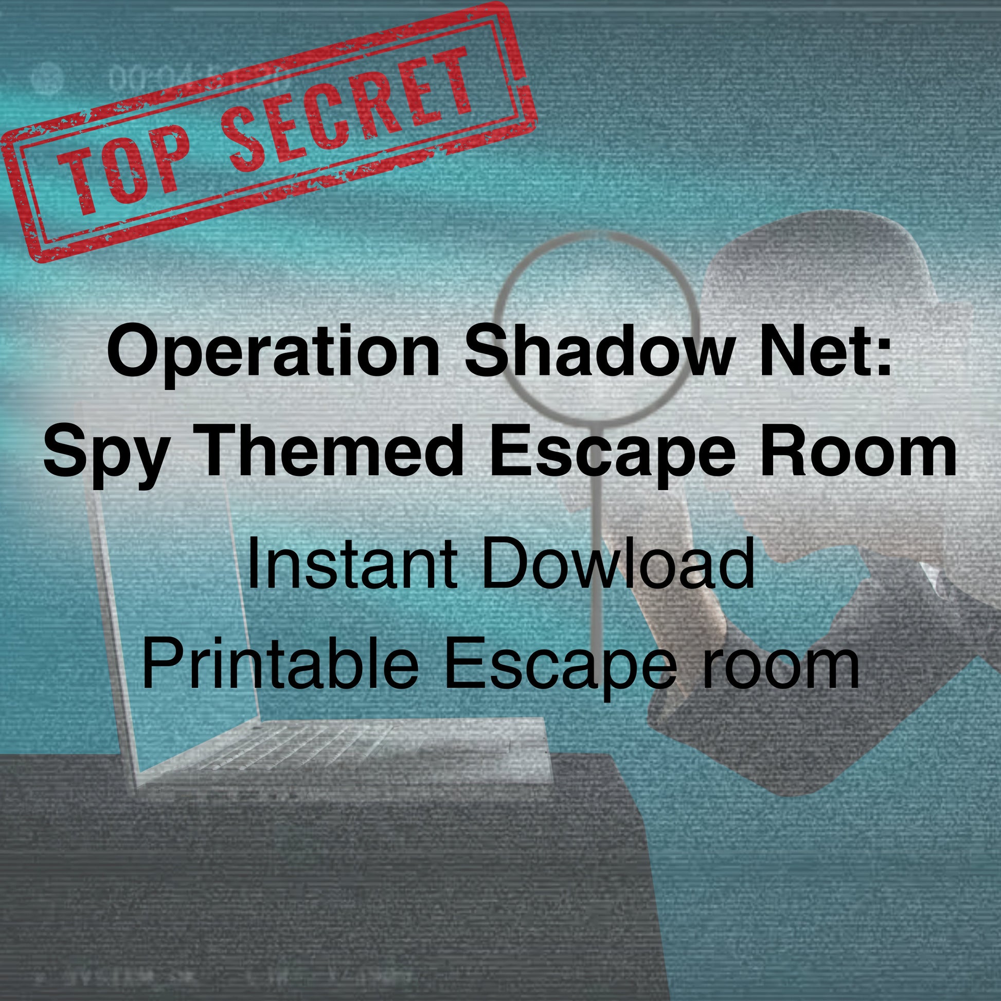 Operation Shadow Net" - Printable Spy-Themed Escape Room Game Instant download, Kids Spy Party game SPY Theme Party Game Escape Room