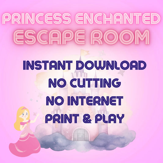 Princess Enchanted Escape Room for Kids Printable Escape Room Room-Family Game Night, Print & G o Princess Theme Princess Birthday Party