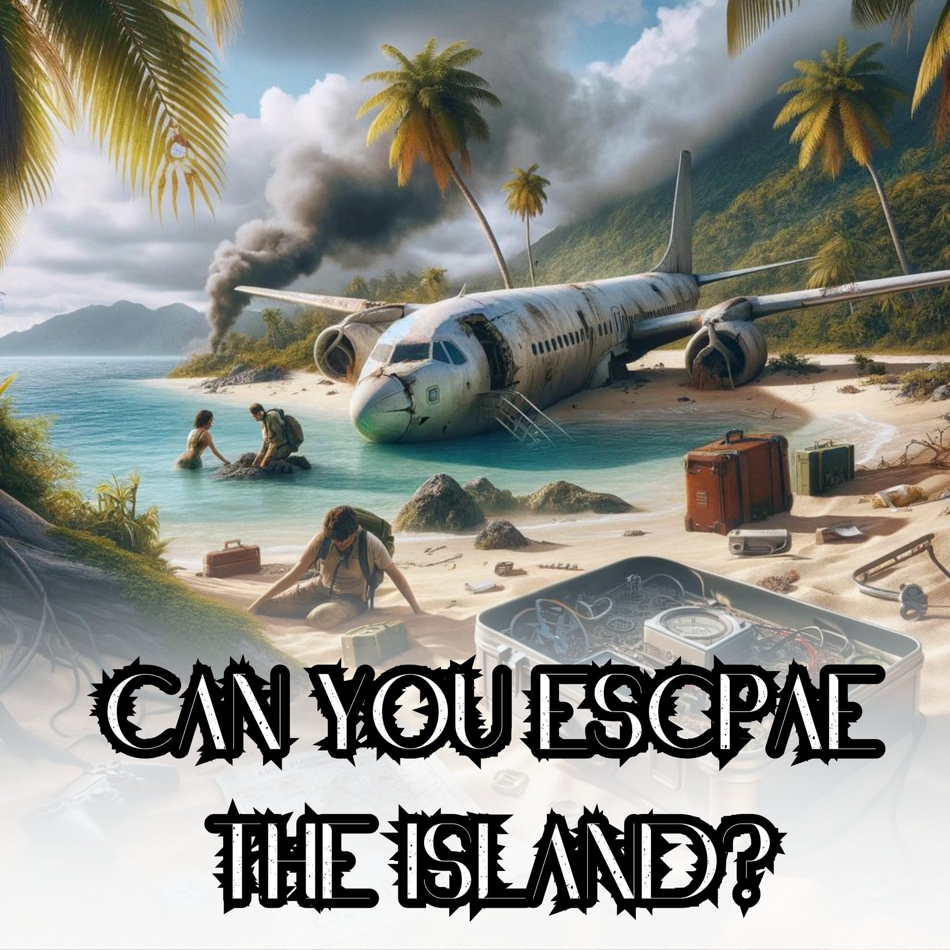 Flight 345: Island Escape Printable escape room instant download family game night escape the island party escape room Birthday party game