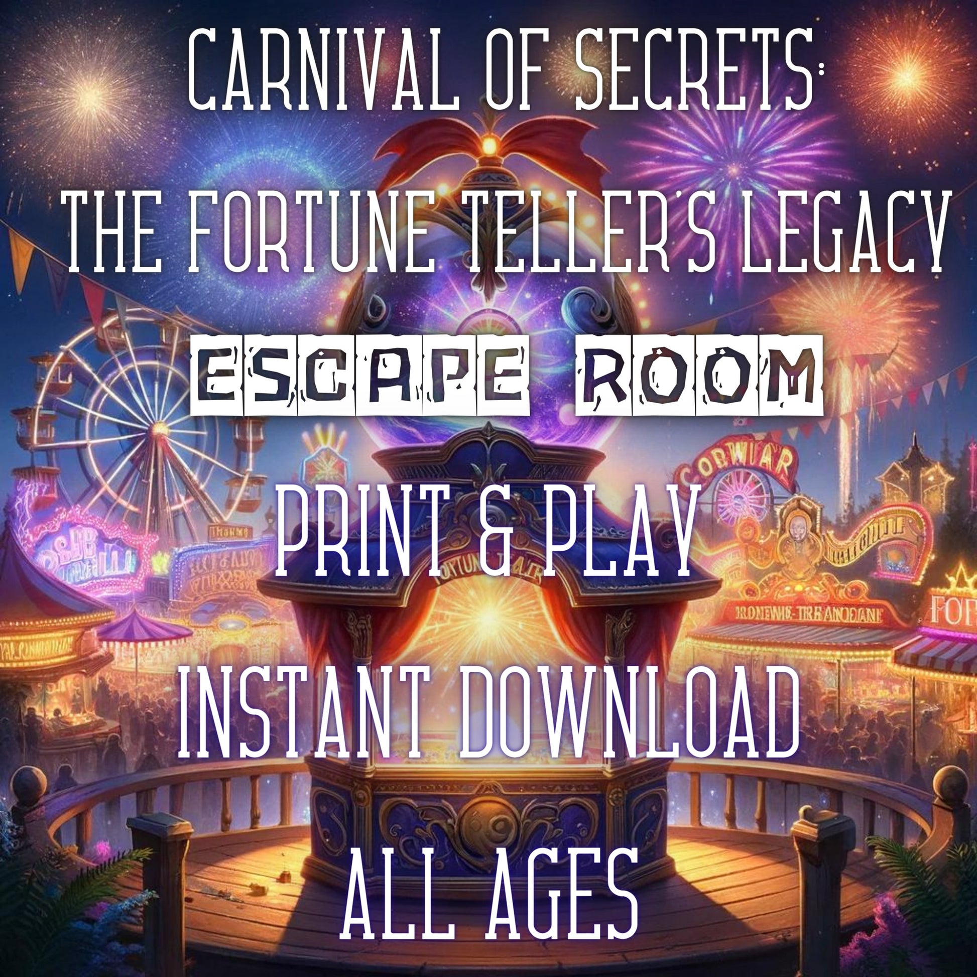 Carnival of Secrets: The Fortune Teller's Legacy - Printable Escape Room Game | Family Fun, Date Night, Classroom Activity Escape room Game