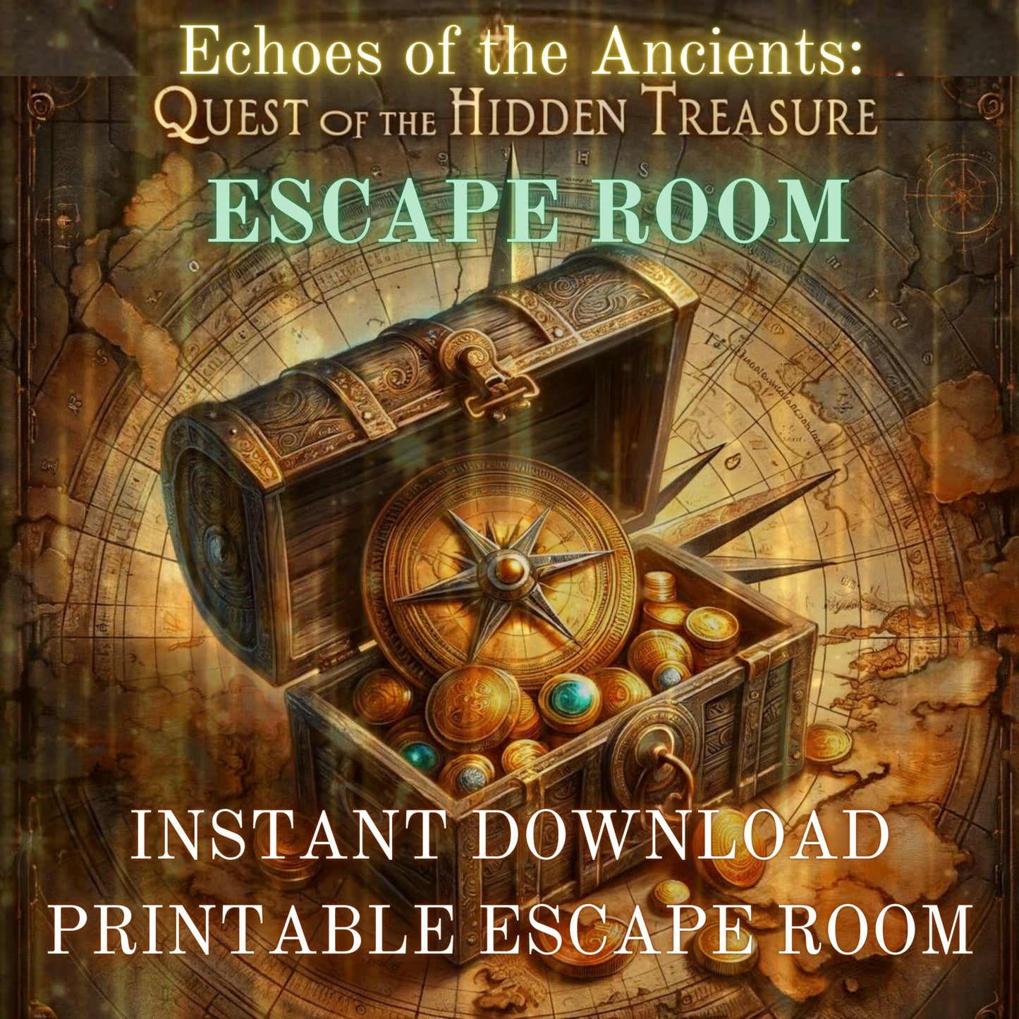 Echoes of the Ancients: Quest for the Hidden Treasure Mini Escape Room Game Free Trail Mini Escape room Treasure Hunt Escape Room for Family