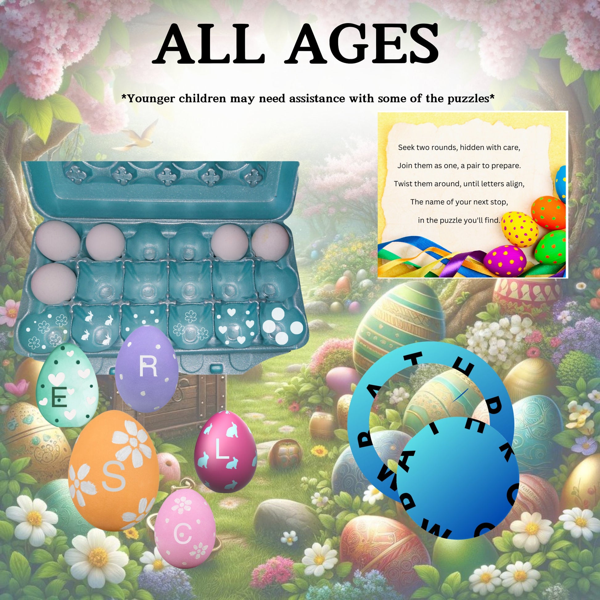 Easter Adventure Quest: The Ultimate Puzzle Treasure Hunt Kit Easter Scavenger Easter Treasure hunt Easter Theme game Easter Activity